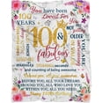 thumbnail image 1 of LHSHID 100th Birthday Gifts for Women 100th Birthday Blanket 100 Year Old Birthday Gifts for Granma Mom Wife Sister Birthday Gifts for Women Happy 100th Birthday Party Decorations 60x80in, 1 of 6
