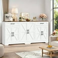 thumbnail image 4 of Homfa 70.8" W Buffet Cabinet with 6-Doors, Farmhouse Credenza Sideboard with 2-Drawers & Adjustable Shelves for Kitchen Dining Room, White, 4 of 8