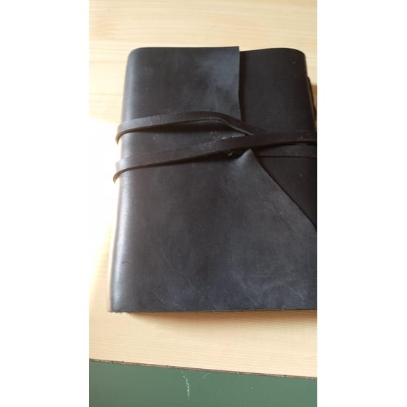 Matte Black Leather Journal Rustic Wrap-Around Tie Closure, Soft-Touch Finish, 7x5 In Notebook, 240 Pages, Ideal for Writing, Personal Diary