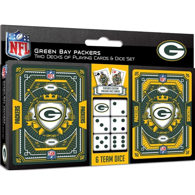 Paquete de cartas y dados Masterpieces NFL Green Bay Packers