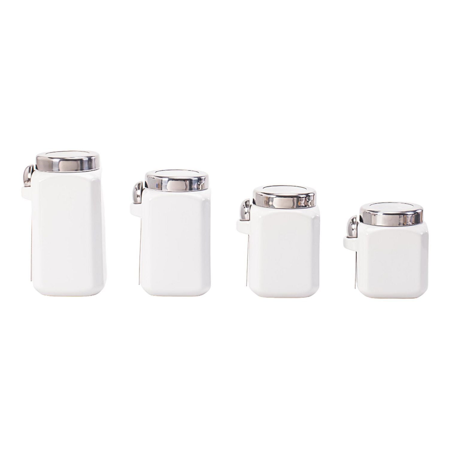 Mainstays White Glazed Ceramic Canister Set, 12 Piece, Canister Set