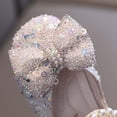 thumbnail image 5 of SGFCWSX Girls Ballet Flats Kids Sequin Pearl Ankle Strap Organza Bow Sparkly Flower Girl Shoes Pink Size 9.5 Toddler, 5 of 10