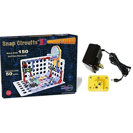 Snap Circuits 3D Illumination Electronics Discovery Deluxe STEM Kit with Battery Eliminator