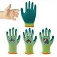 thumbnail image 6 of LH-SP 3 Pairs Kids Gardening Gloves Work Gloves Rubber Coated, Ages 4-12, Good Grip and Comfortable,Green, 6 of 9