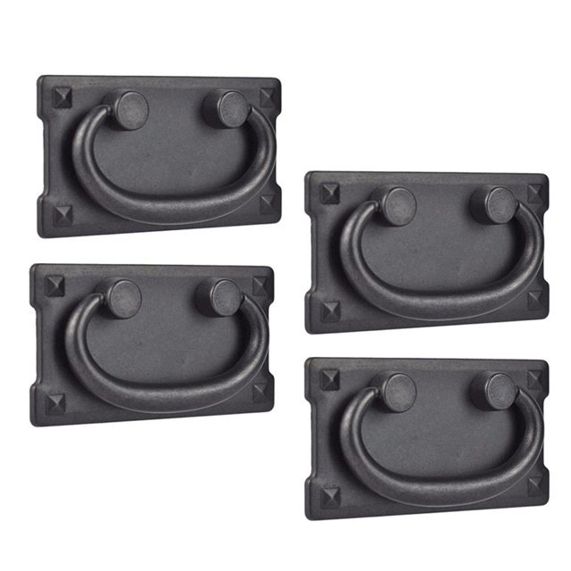 4Pcs Vintage Antique Drawer Handles Gabinete Puerta Muebles Decoración Armario De Aleación De Zinc Pull Negro Baoblaze Tirador de anillo de gabinete