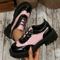 thumbnail image 4 of Roncen Women's Fashion Casual Loafer Shoes - Retro Round Toe Two-Tone Lace-Up with Chunky Heel & Platform, Mid Heel Vintage-Inspired Comfort for Everyday Wear, 4 of 9