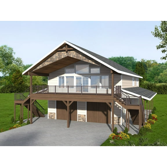 001-3393: Garage apartment 3 Bed, 3 Bath Luxury Home Plan, 2250 Sq Ft: Full Blueprints with License to Build by Home Plan Marketplace - Lesuto