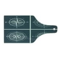 thumbnail image 2 of Compass Cutting Board, White Compasses Navy Blue Background Navigation Sailing Themed Art, Decorative Tempered Glass Cutting and Serving Board, Wine Bottle Shape, Navy Blue and White, by Ambesonne, 2 of 5
