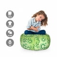 thumbnail image 2 of Green Storage Toy Bag Chair, Doodle Style Drawing of Alien Frogs Fantasy Theme Watercolors Cartoon Like Pattern, Stuffed Animal Organizer Washable Bag, Small Size, Green, by Ambesonne, 2 of 3