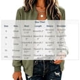 thumbnail image 3 of Chiccall Womens Plaid Bomber Jacket Fashion Zip‑Up Long Sleeve Loose Casual Coat Lightweight Outerwear Army Green M, 3 of 8