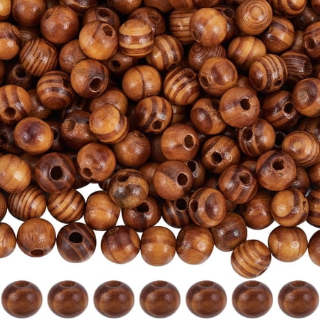 200Pcs 10mm Natural Wood Beads Small Burlywood Beads with 2mm Hole Round Wood Beads Wooden Loose Spacer Beads for DIY Crafts Macrame Bracelet Necklace Hair Jewellery Making Wall Hanging DIY