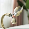 thumbnail image 6 of Leaf Shaped Curtain Holdbacks 2pcs, Handmade Metal Curtain Side Holders for Wall, Curtain Tieback Hook Pull Backs for Drapes Window Home Decoration (Antique Brass), 6 of 7