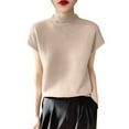 thumbnail image 1 of Timegard Hauts d'Été pour Femmes Col Rond Manches Courtes Couleur Unie Ample Confortable Décontracté Blouse, 1 of 7