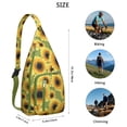 thumbnail image 3 of Boho Sunflower Sling Backpack – Rustic Country Floral Watercolor Daypack with Vintage Wildflower & Farmhouse Aesthetic, Lightweight Crossbody Bag for Women & Outdoor Lovers, 3 of 4