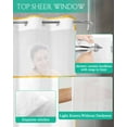 thumbnail image 4 of No Hook Shower Curtain with Snap in Liner, Geometric Modern Art Yellow Stripes White Blue-green Hotel Shower Curtains for Bathroom, Washable Shower Curtain Liner Set with Mesh Top Window, 72"x84", 4 of 6