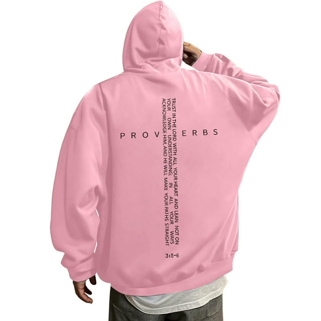 Chandail à Capuchon Rétro pour Hommes avec Verset Graphique, Tenue Décontractée Inspirante pour Croyants, Chandail Confortable à Enfiler