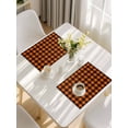thumbnail image 5 of Black Orange Plaid Placemats Set of 8, Farmhouse Buffalo Check Gingham Placemats for Dining Table, Place Mats for Kitchen Tabletop, Waterproof Wipeable Dining Table Mats Set, 5 of 9