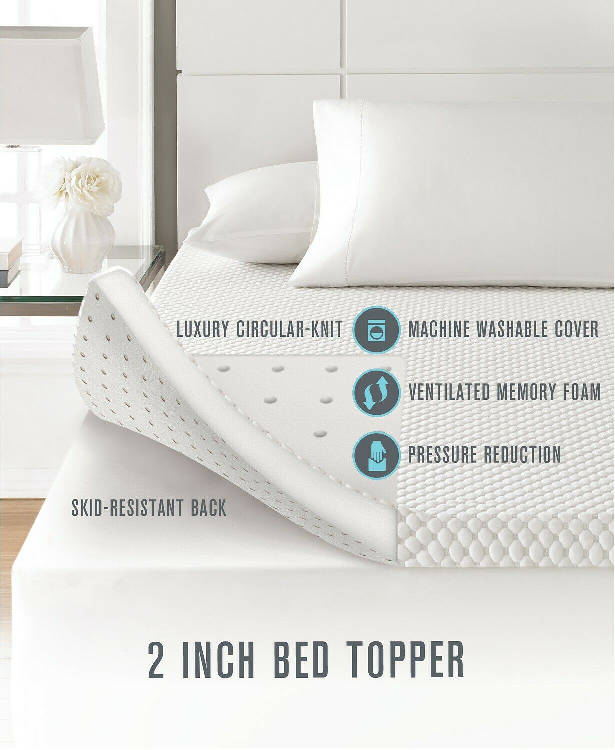 Dream Science by Martha Stewart 2 Memory Foam VentTech Mattress Topper QUEEN Walmart