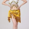thumbnail image 2 of MOJOGO Women's Belly Dance Yoga Class Skirt Hip Scarf Wrap Skirt Music Festival Clothing with Sparkly Sequins Yellow Free Size, 2 of 9