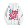 thumbnail image 5 of Arlun Womens Cute Pink Flower Hoodies Preppy Hawaiian Graphic Long Sleeve Drawstring Sweatshirts Y2k Loose Comfort Casual Fall Winter Pullover Tops with Pocket 1-White XL, 5 of 6