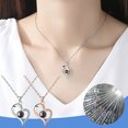 thumbnail image 2 of Pompotops Projection Necklace with Photos Picture Inside 100 Languages I Love You Projection Letter Pendant Necklace Valentine's Day Gift White, 2 of 4