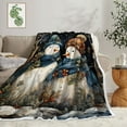 thumbnail image 2 of Christmas Snowman Throw Blanket, Winter Xmas Snowman in Snowy Forest Cozy Fuzzy Flannel Blankets and Throws, Snowflake Christmas Couch Sofa Bed Camping Travel Picnic Outdoor Blanket,60X80IN, 2 of 5