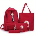 thumbnail image 1 of Juego De Mochila Kawaii De 4 Piezas, Mochila Escolar Con Estampado De Margaritas Con Bolso De Mano, Bandolera Y Estuche Para Lápices, 1 of 4
