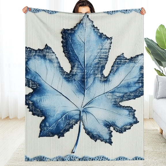 FCXZI Leaf Lace Soft Flannel Blanket, Lightweight Cozy Multi-Purpose 30*40in