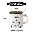 thumbnail image 2 of Taza de panda de 370ml con tapa, cuchara, taza de agua de cerámica de dibujos animados, taza de café para desayuno en el hogar, 2 of 5