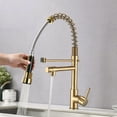 thumbnail image 2 of Izzovium Commercial Pull Down Kitchen Sink Faucet Single Handle, 20.47" High Arc Stainless Steel Faucet with Pot Filler, Polished Golden, 1.8GPM Flow Rate, 2 of 10