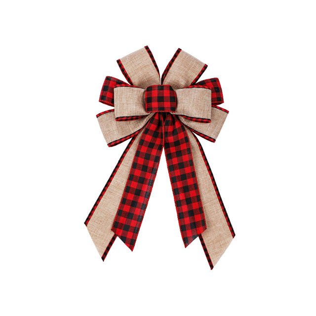 D Adorno para árbol de Navidad, lazo decorativo grande de 9 x 15 pulgadas para corona artesanal