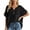 A-Black118, variant on XIAOCHA Women's Versatile Blouse Notch Neck Short Sleeve Pocketed Loose Everyday Shirt