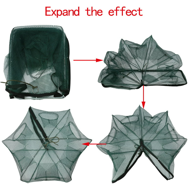 Magic Fishing Trap 8 Holes Full Automatic Folding Shrimp Cast Cage Crab Fish  Net - Plugsus Home Furniture