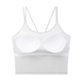 thumbnail image 2 of ShomPort Cotton Strappy Tank Tops with Built in Bra for Women Summer Longline Sports Bra Workout Athletic Camisole, 2 of 3
