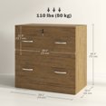thumbnail image 3 of Vinsetto Filing Cabinet with 2 Drawers File Cabinet with Lock Light Brown, 3 of 10