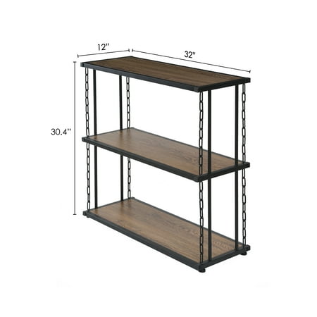 OneSpace - Folsom Ridge 3-Shelf Bookcase - Brown