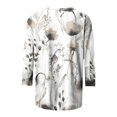 thumbnail image 5 of Pompotops T-shirt Imprimé Mode Femme Manches 3/4 Blouse Col Rond Hauts Décontractés en Solde, 5 of 5