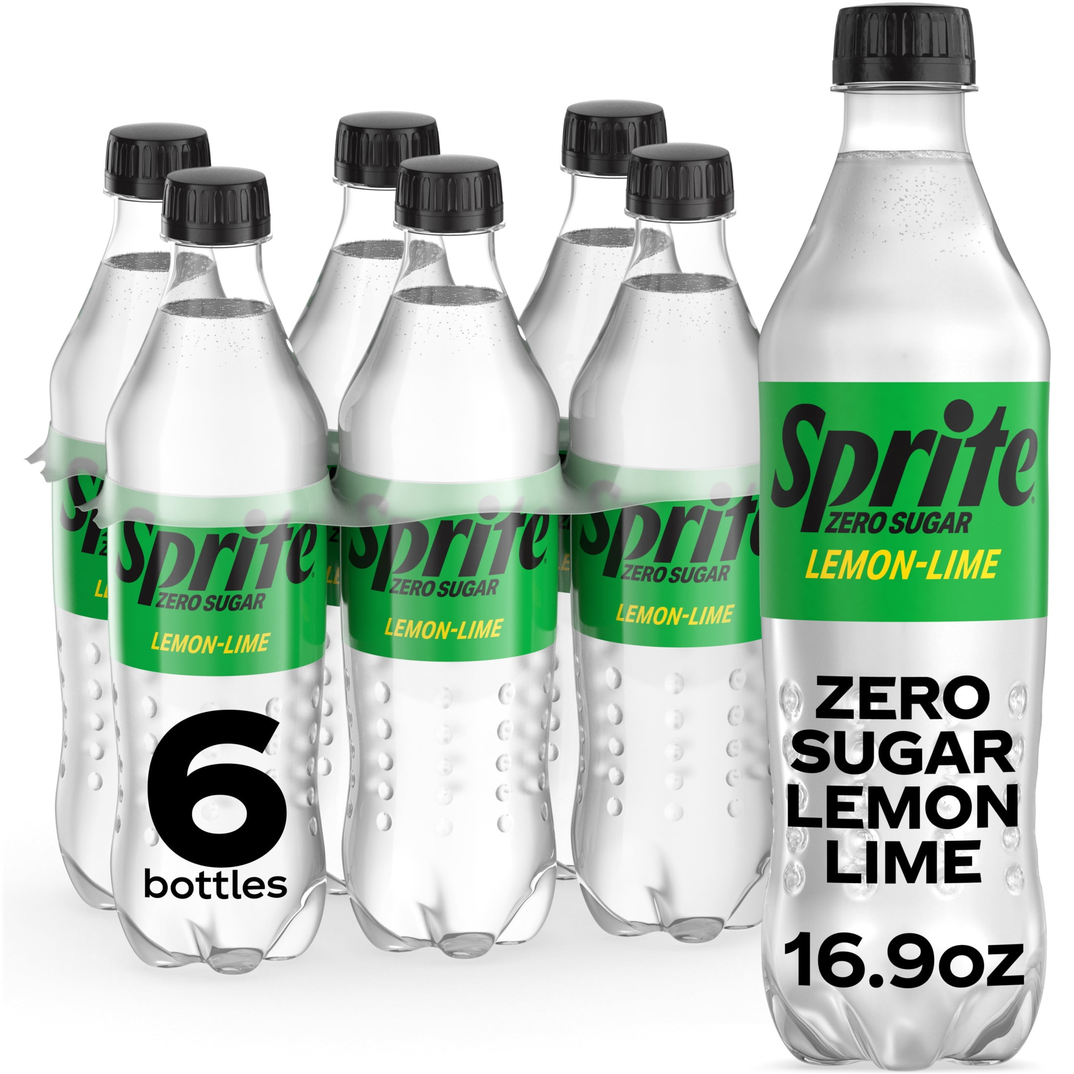 (2 pack) Sprite Zero Sugar Lemon-Lime Caffeine Free Soda Pop Bottles, 16.9 fl oz, 6 Pack