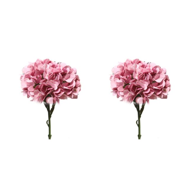Wosthever Hortensia artificial Seda Simulación falsa Planta Decoración de Flores decorativas Ramo Boda Morado oscuro morado rosa oscuro 2Conjunto