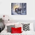 thumbnail image 4 of Nawypu  Horse Drawn Sleigh Canvas Print Snowy Winter Scene Light Up Wall Art with Cardinals, 4 of 4