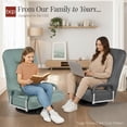 thumbnail image 2 of Best Choice Products Swivel Gaming Chair 360 Degree Multipurpose Floor Chair Rocker for TV Reading Playing Video Games w/Lumbar Support Armrest Handles Adjustable Backrest - Black/Black, 2 of 9