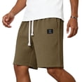 thumbnail image 6 of ADSSDQ Mens Shorts Summer Casual Waffle Knit Drawstring Elastic Waist Comfy Shorts with Pockets Beach Vacation Khaki L, 6 of 7