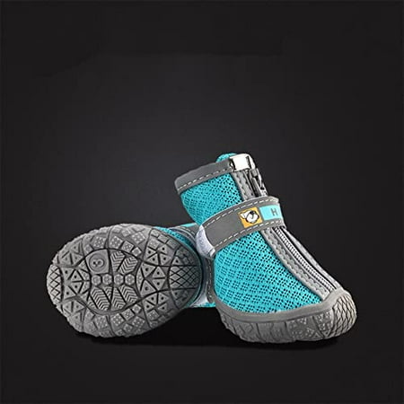 Huloretions Dog Shoes  Medium Dog Boots  Mesh Breathable Anti Slip Dog Boots  Paw Protectors for Winter Day  Summer Hot Pavement ( 4 Pack  Size 5)