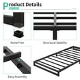 thumbnail image 5 of Lutown-Teen 5 inch Twin XL Size Bed Frames Heavy Duty Metal Twin Platform Bed Frame No Box Spring Needed, Noise Free, Easy Assembly, Black, 5 of 6