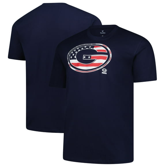 Men's-Fanatics  Navy Green Bay Packers Big & Tall Americana T-Shirt