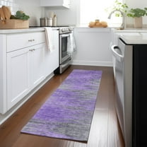 Addison Rugs Chantille Indoor/Outdoor Transitional Lines Purple Washable Runner Rug, 2'3" x 7'6"