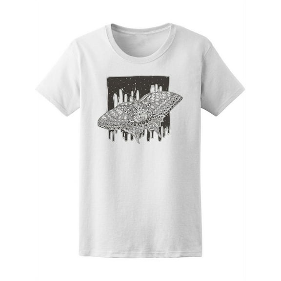 Butterfly Ethnic Doodle Pattern T-Shirt Women -Image by Shutterstock, Female Large