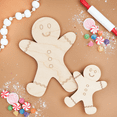 thumbnail image 4 of Gingerbread Man Ornament 6 inch, Pack of 5 Small Wood Cutouts for Crafts & Christmas Bulletin Board Decorations, by Woodpeckers, 4 of 6