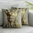 thumbnail image 3 of GOSMITH   Gold Queen Crown Home Bronzing Flannel Throw Pillow Cover Golden King Queen Crown Geometric Line Pattern Cushion Covers Sofa Home Decor, 3 of 5