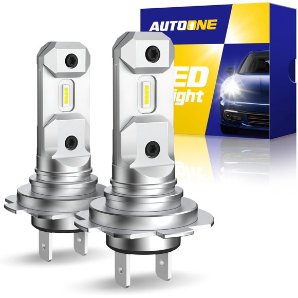 shiyou-H7 LED Headlight Bulbs H7 Low Beam High Beam, 22000LM 500% Brighter 1:1 Size, Plug and Play H7 Halogen Fog Bulb Replacement, Pack of 2